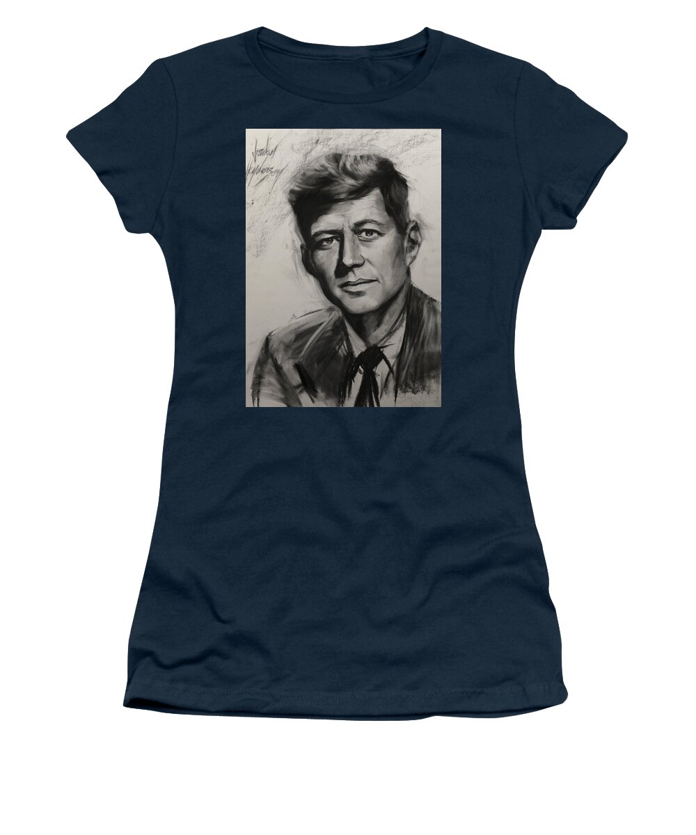 Senator Women's T-Shirt featuring the drawing John F. Kennedy as Senator by Jordan Henderson