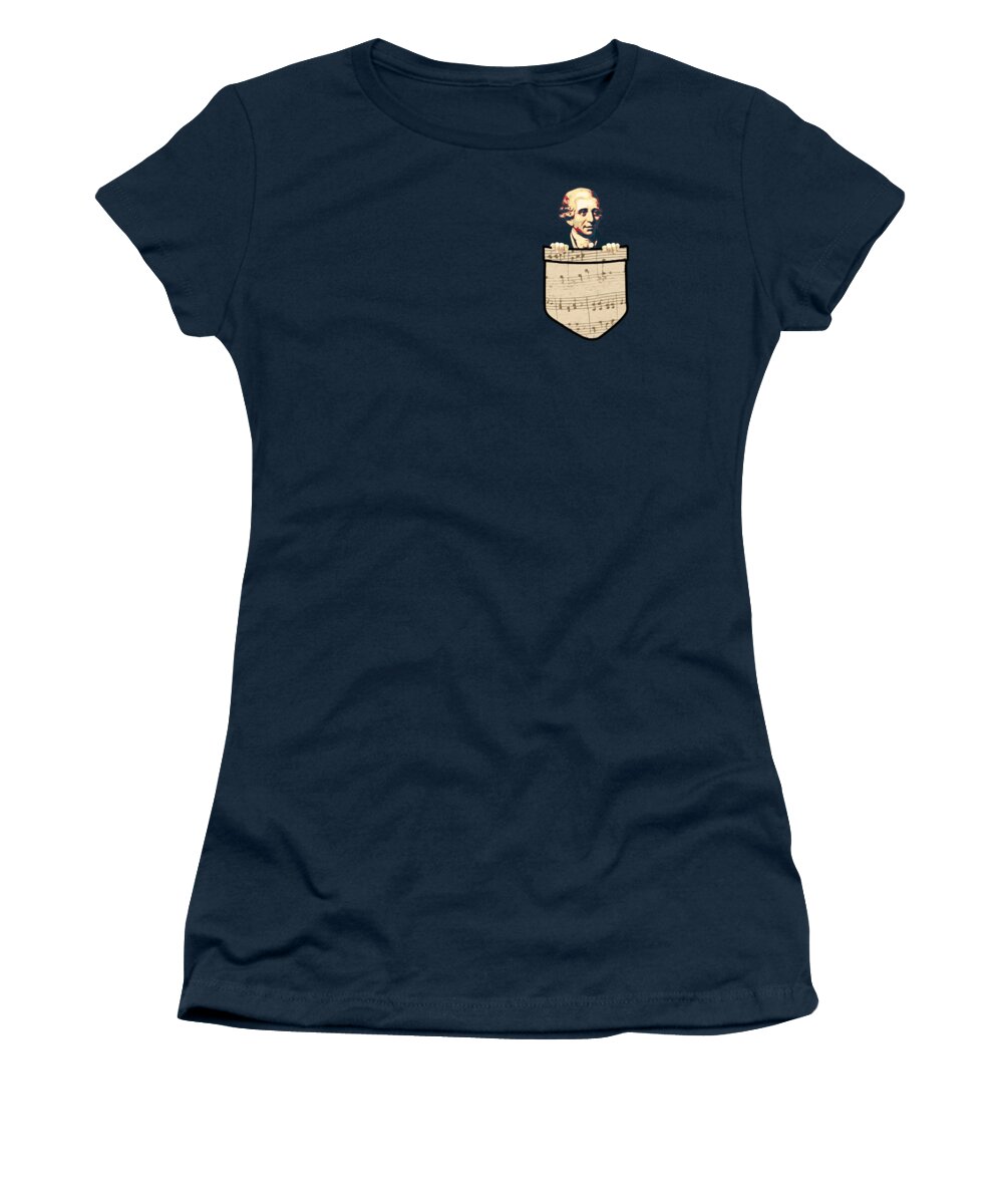 Joseph Haydn Women's T-Shirt featuring the digital art Joseph Haydn In My Pocket by Megan Miller