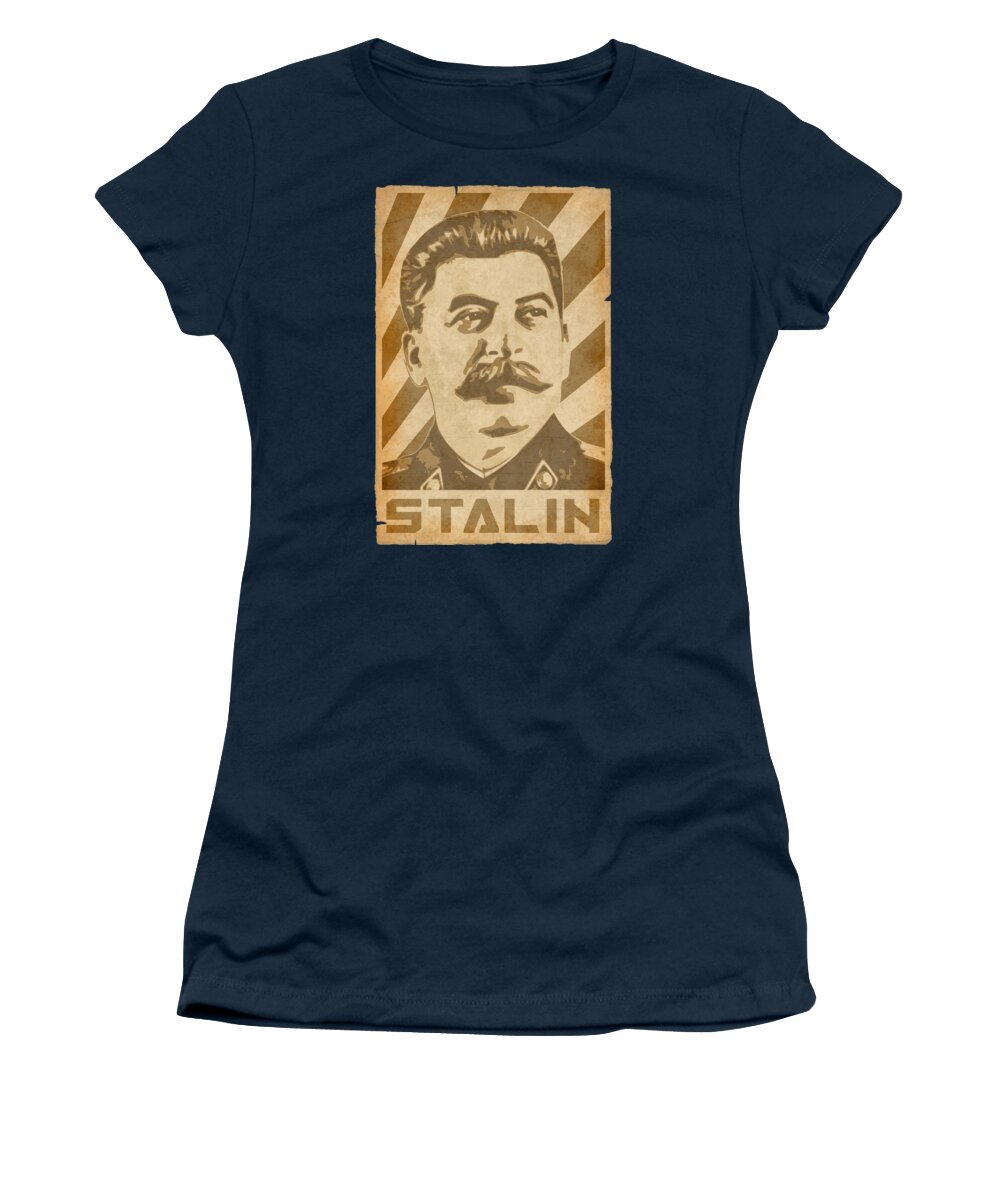 Joseph Women's T-Shirt featuring the digital art Joseph Stalin Propaganda Poster by Filip Schpindel