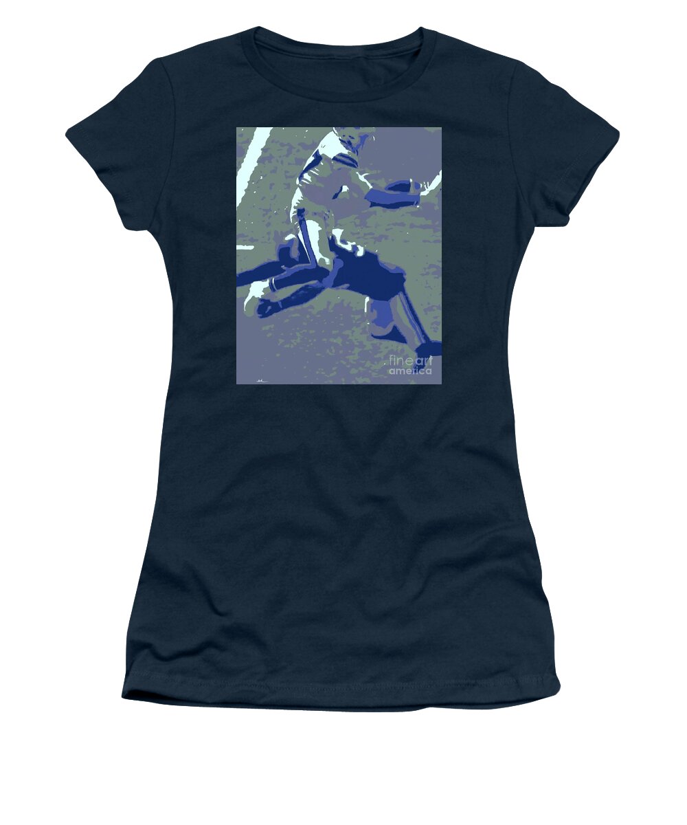 Josh Allen Women's T-Shirt featuring the painting Josh Allen leap by Jack Bunds