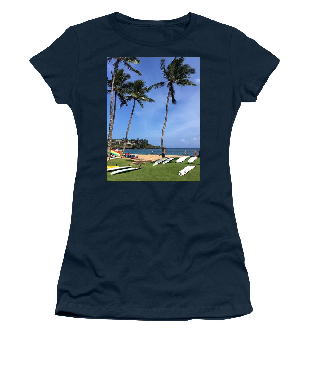 Kauai Women's T-Shirt featuring the photograph Kauai Surf by Jennifer Kane Webb