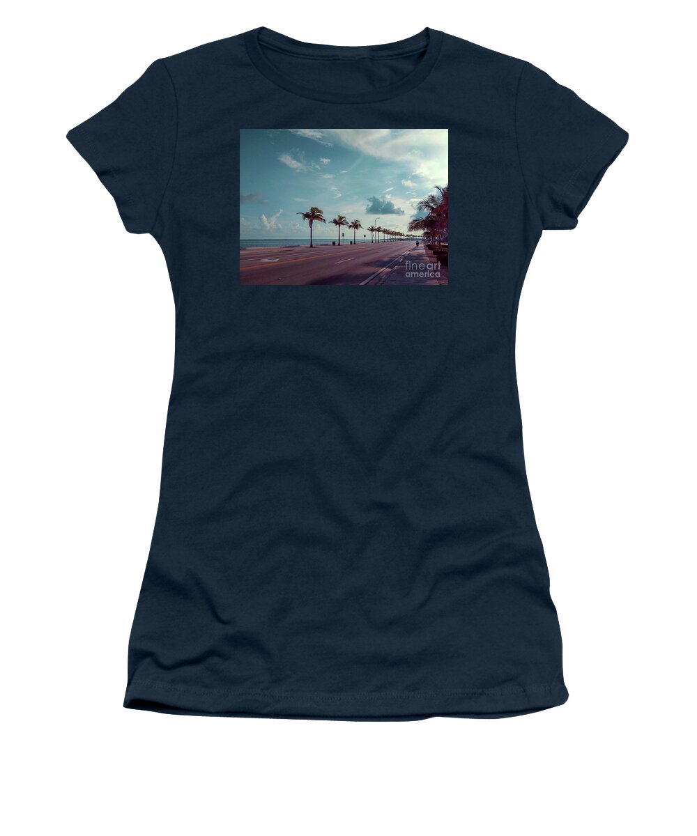Key West Women's T-Shirt featuring the photograph Key West Along The Road by Claudia Zahnd-Prezioso