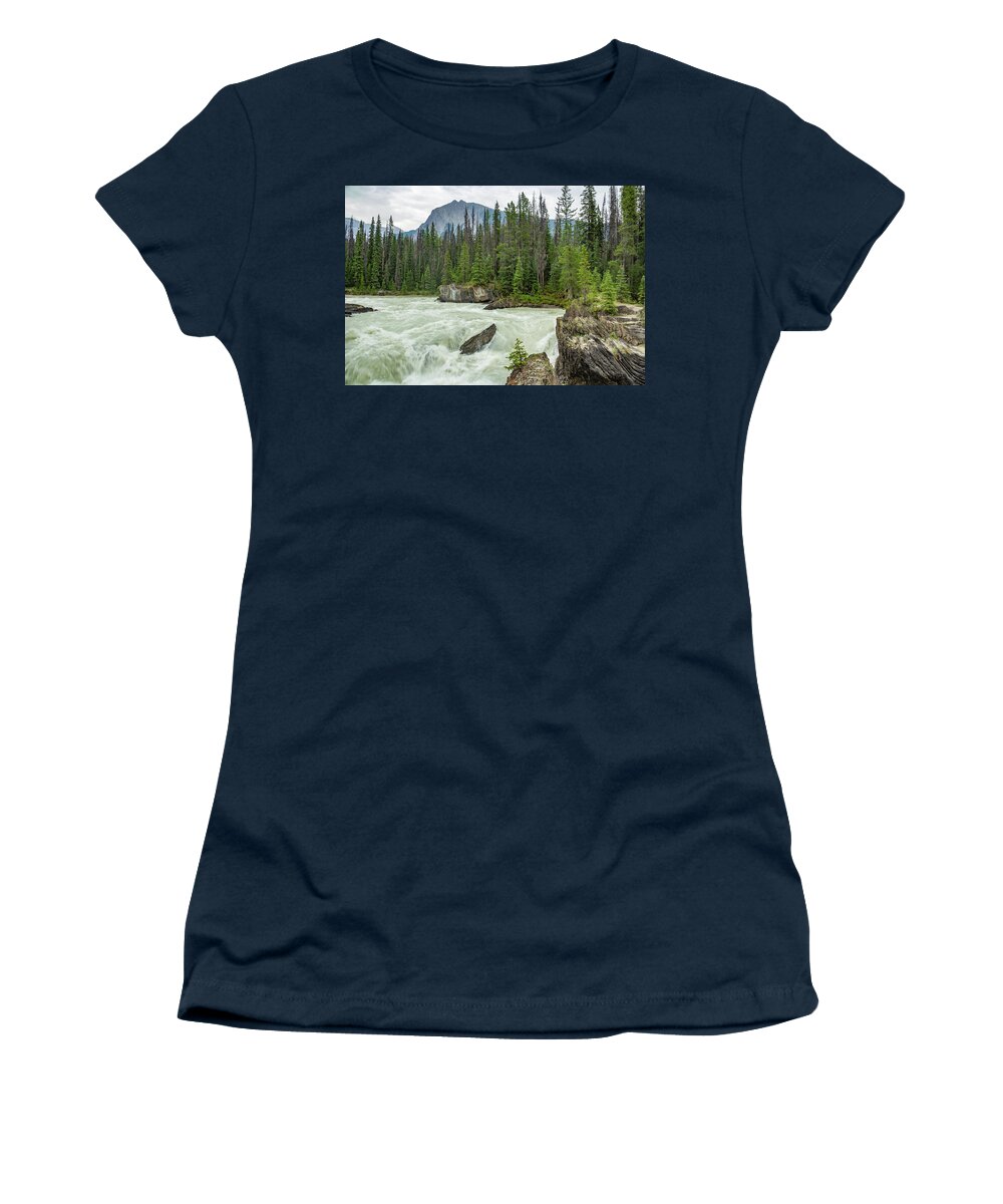 Canadian Rocky Mountains Women's T-Shirt featuring the photograph Kicking Horse River by Cindy Robinson