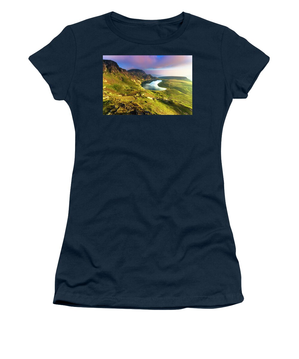 Bulgaria Women's T-Shirt featuring the photograph Kidney Lake by Evgeni Dinev
