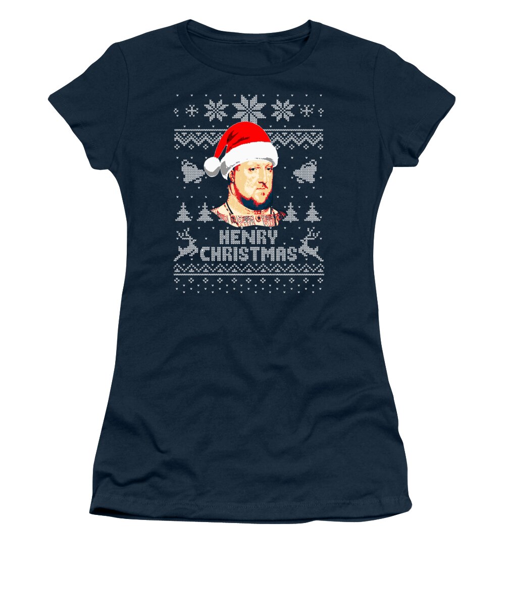 England Women's T-Shirt featuring the digital art King Henry the 8th Henry Christmas by Filip Schpindel