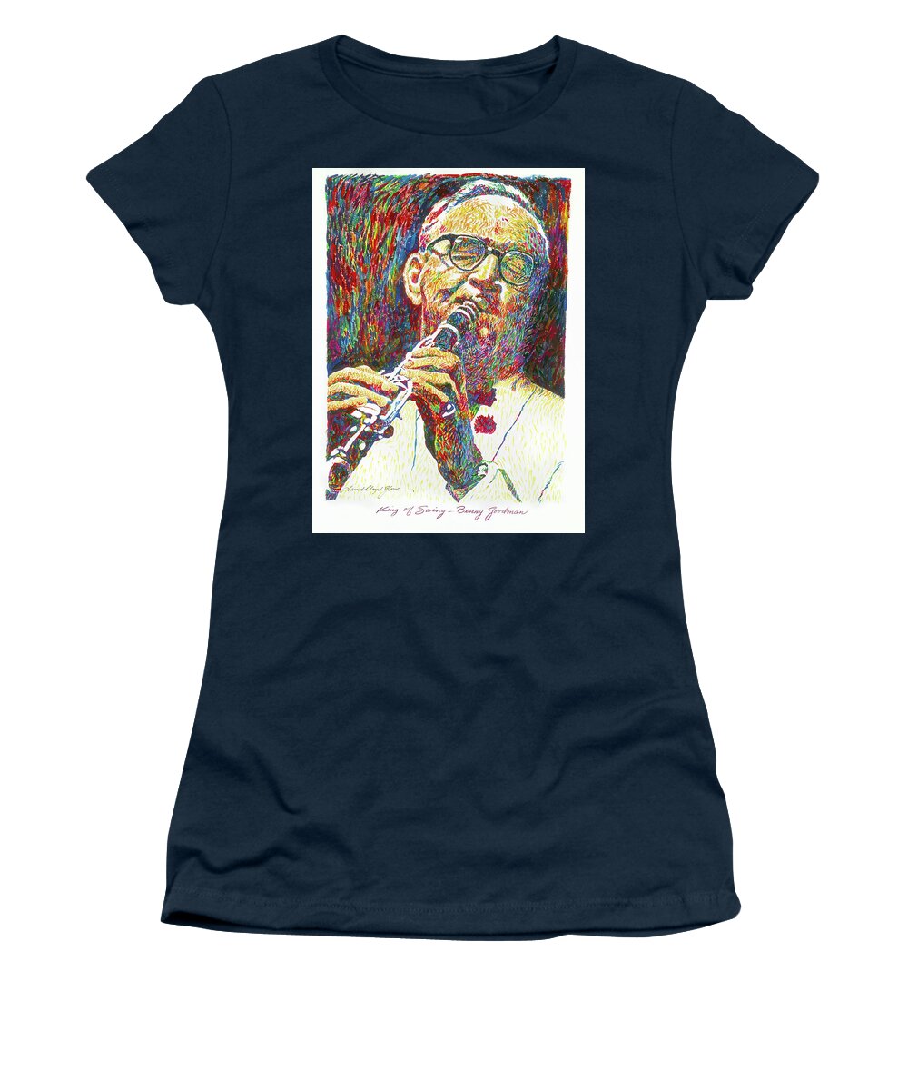 Benny Goodman Women's T-Shirt featuring the painting King of Swing - Benny Goodman by David Lloyd Glover