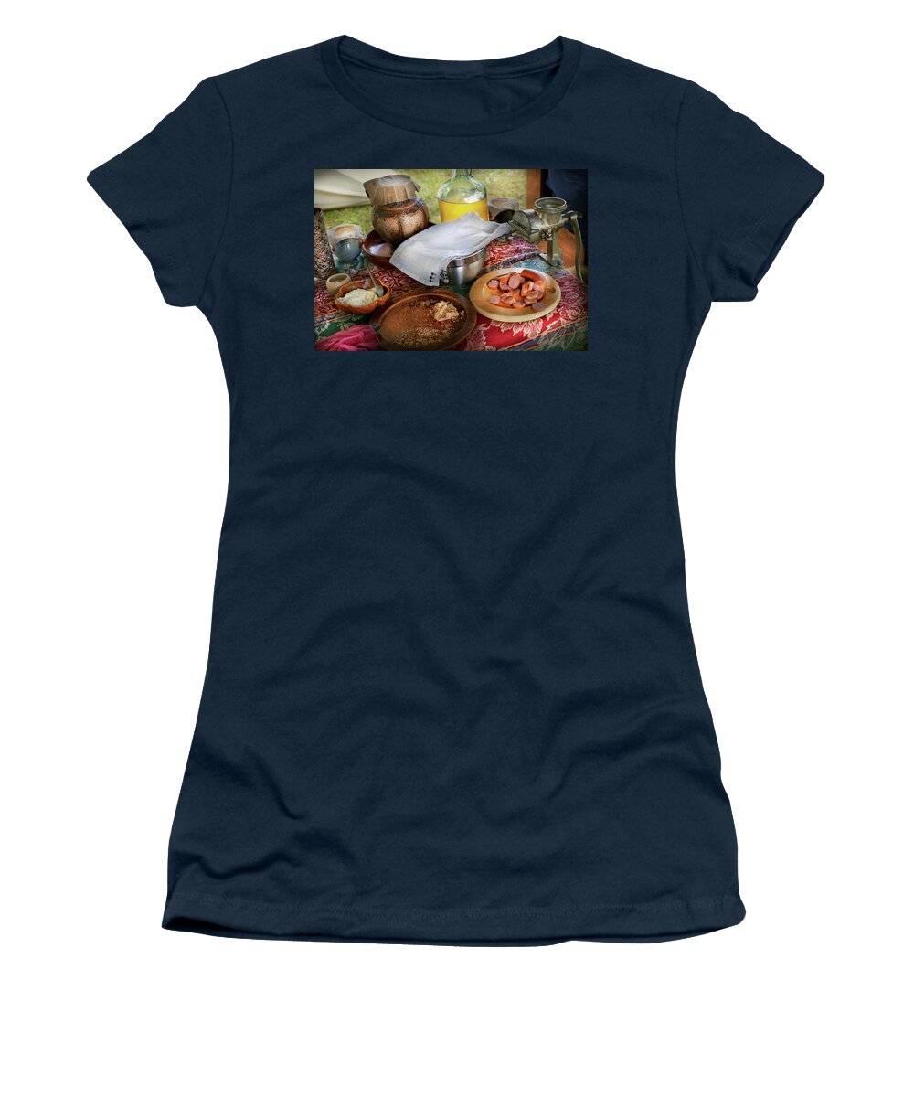 Chef Women's T-Shirt featuring the photograph Kitchen - Norwegian picnic by Mike Savad