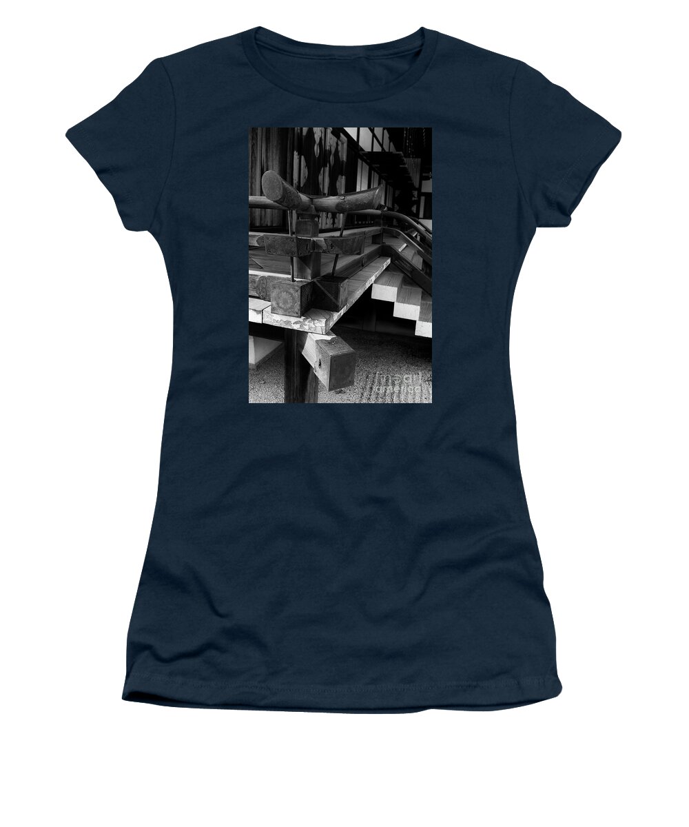 Kyoto Imperial Palace Black And White By Win Naing Women's T-Shirt featuring the photograph Kyoto Imperial Palace Black And White by Win Naing
