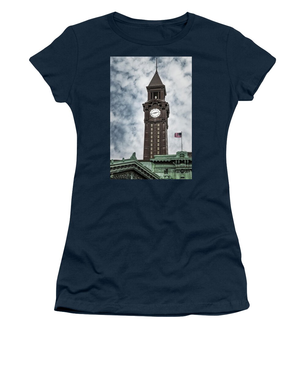 Hoboken Terminal Women's T-Shirt featuring the photograph Lackawanna Terminal Hoboken by Susan Candelario