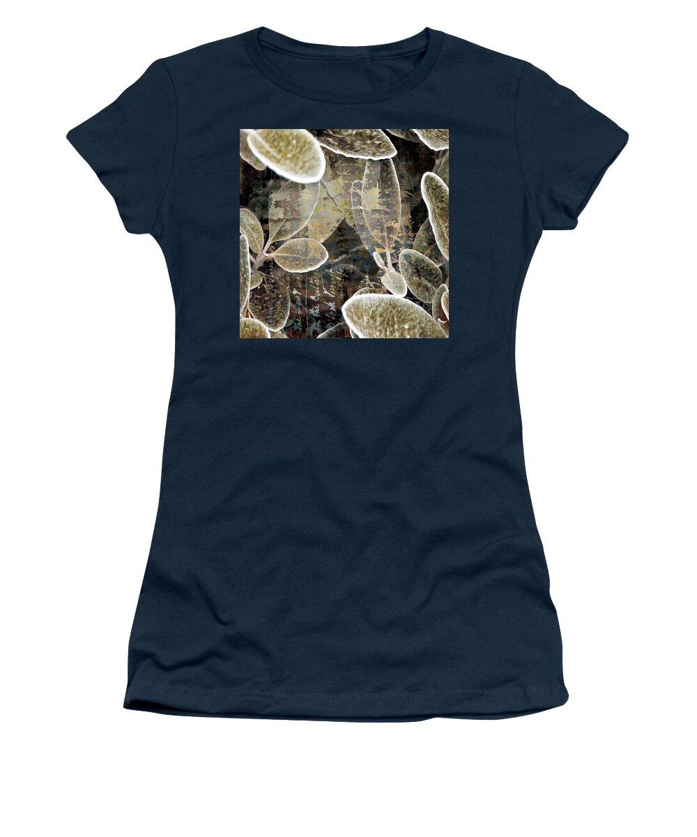 Mixed Media Women's T-Shirt featuring the mixed media Lambs Ear by Minor Details
