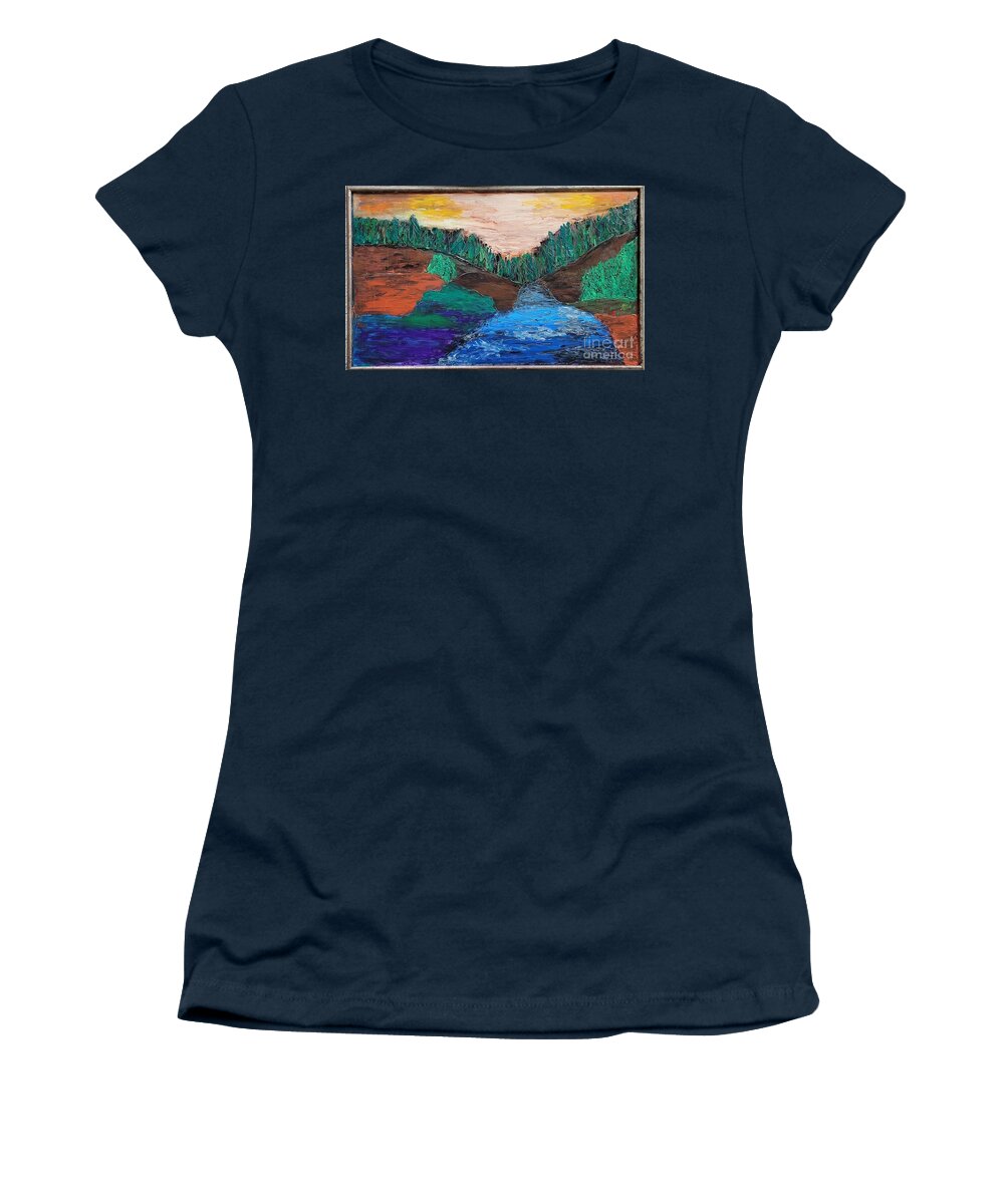  Women's T-Shirt featuring the painting Landscape by Mark SanSouci