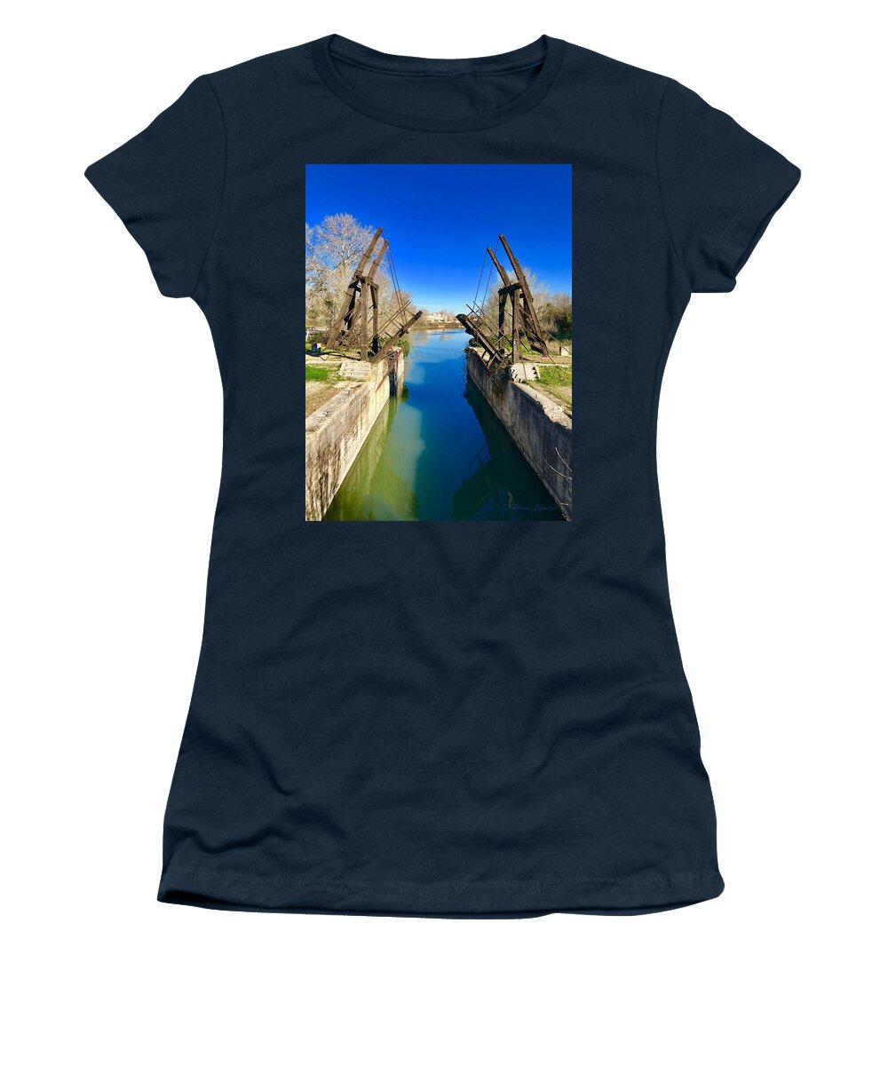 Langlois Bridge Women's T-Shirt featuring the photograph Langlois Bridge in Arles by Donna Martin Artisan Liight