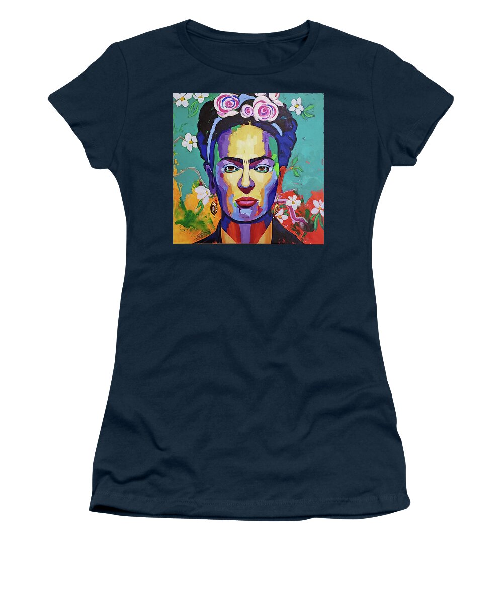 Frida Kahlo Women's T-Shirt featuring the painting Las Apariencias Enganan by D R Jones