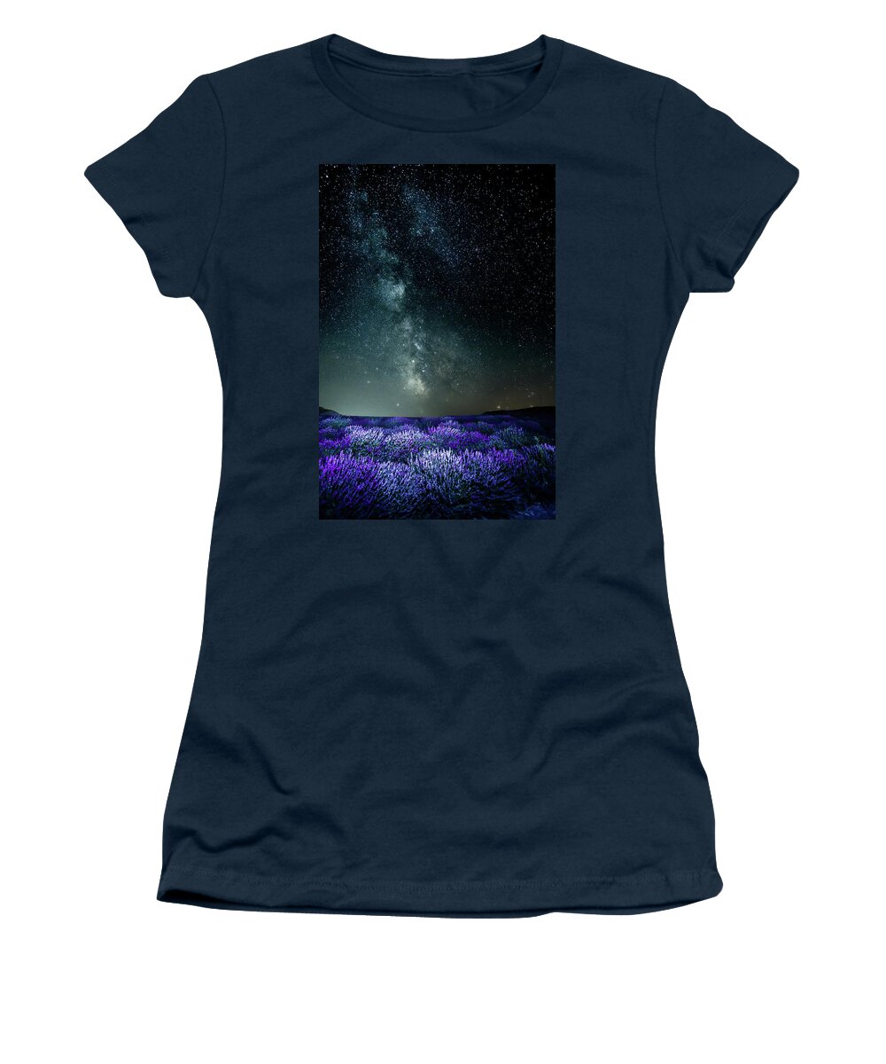 Fine Art Women's T-Shirt featuring the photograph Lavendar Sky by Bryan Carter