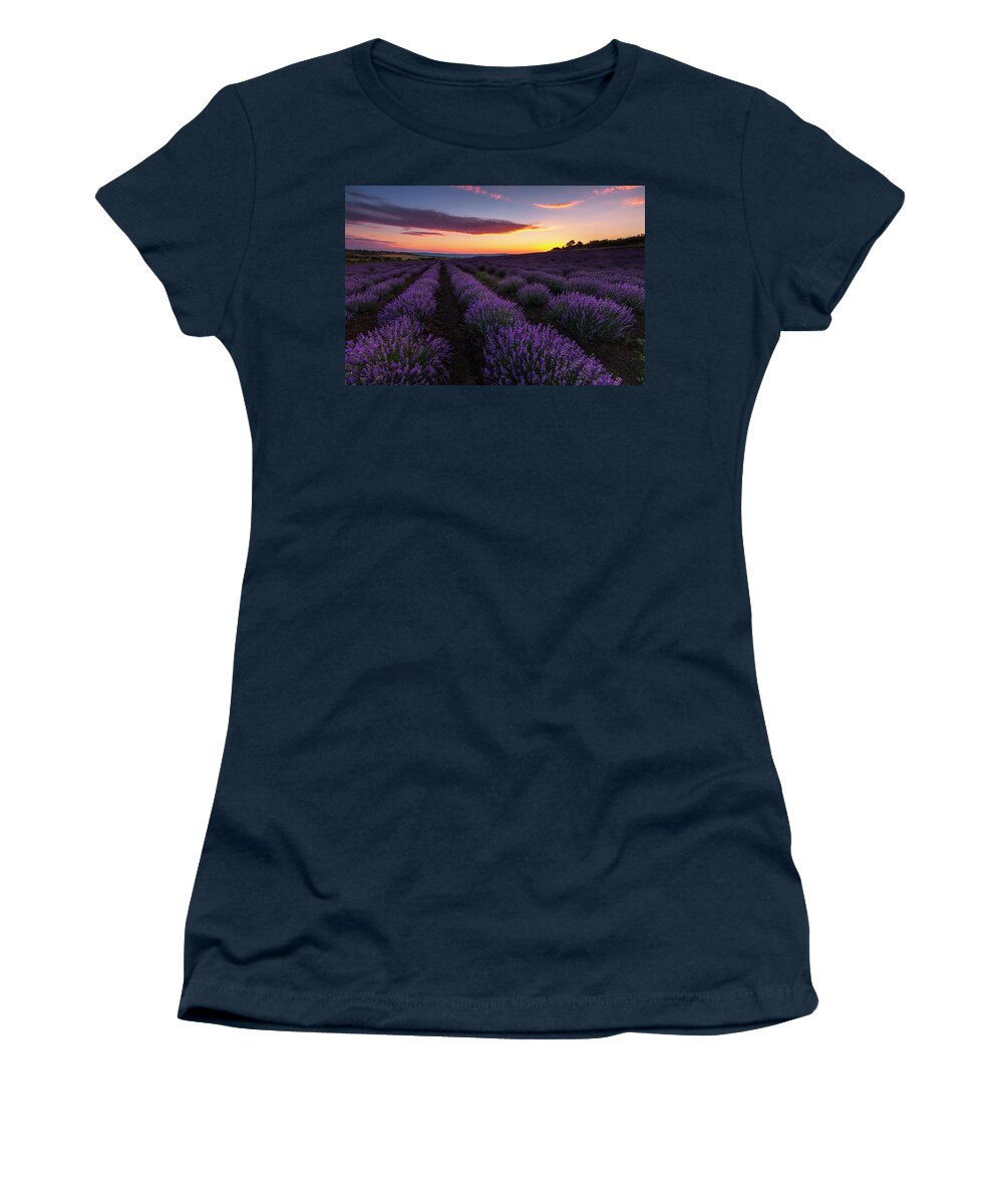 Bulgaria Women's T-Shirt featuring the photograph Lavender Sky by Evgeni Dinev