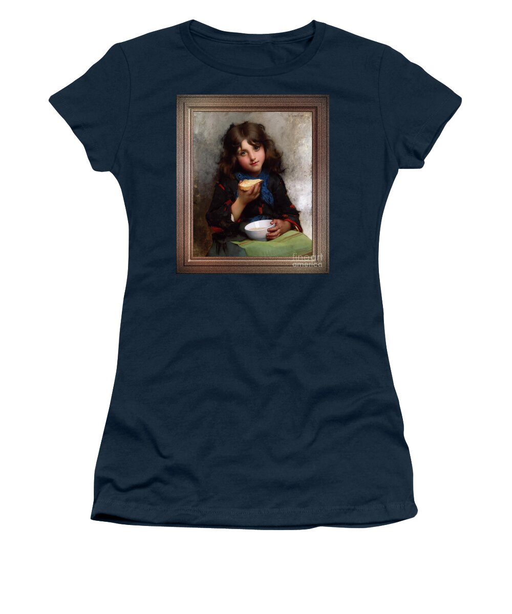 Le Casse-croûte Women's T-Shirt featuring the painting Le Casse-Croute by Leon-Jean-Basile Perrault Remastered Xzendor7 Fine Art Classical Reproductions by Xzendor7