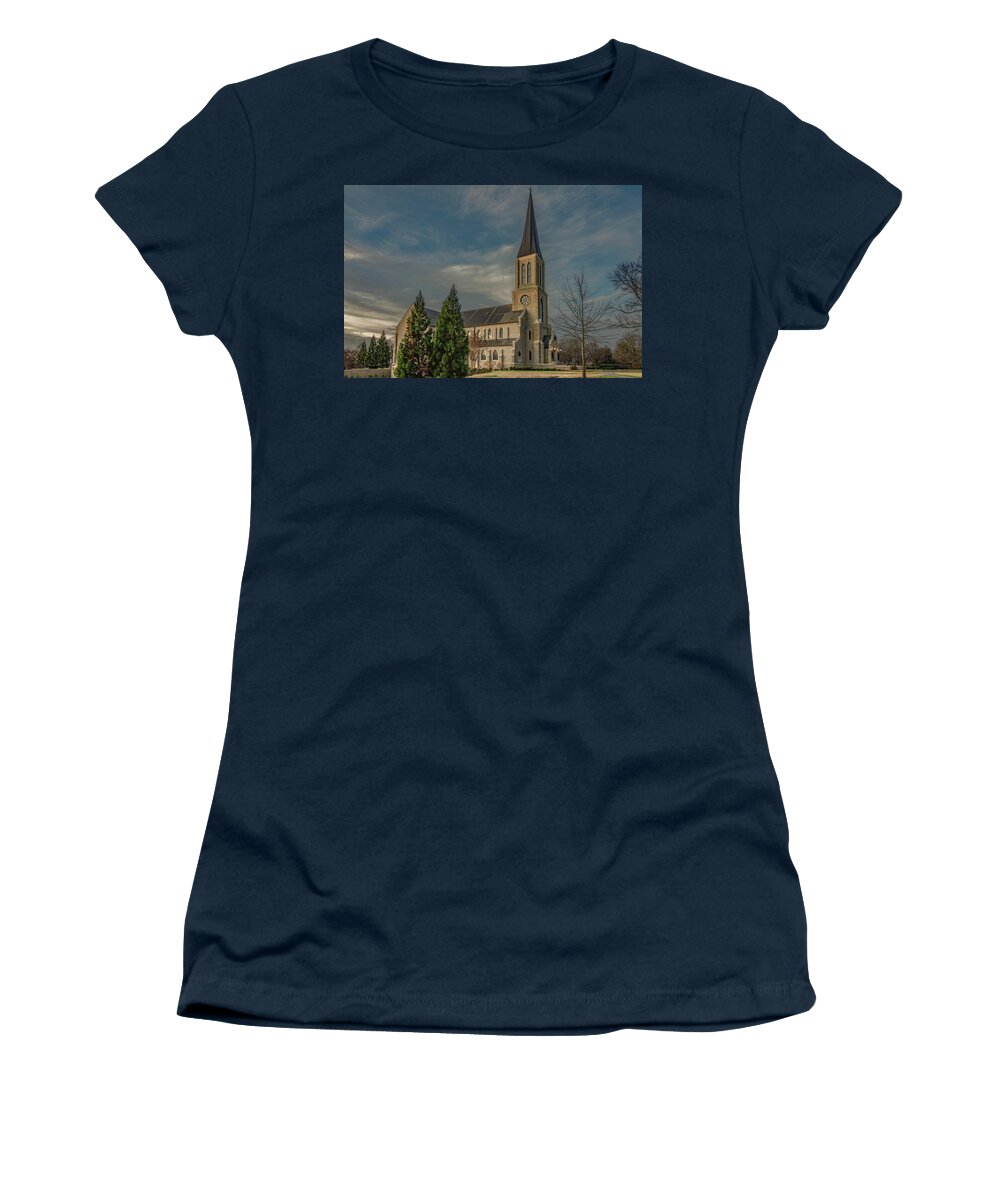 Lee University Women's T-Shirt featuring the photograph Lee University Chapel at First Light by Marcy Wielfaert
