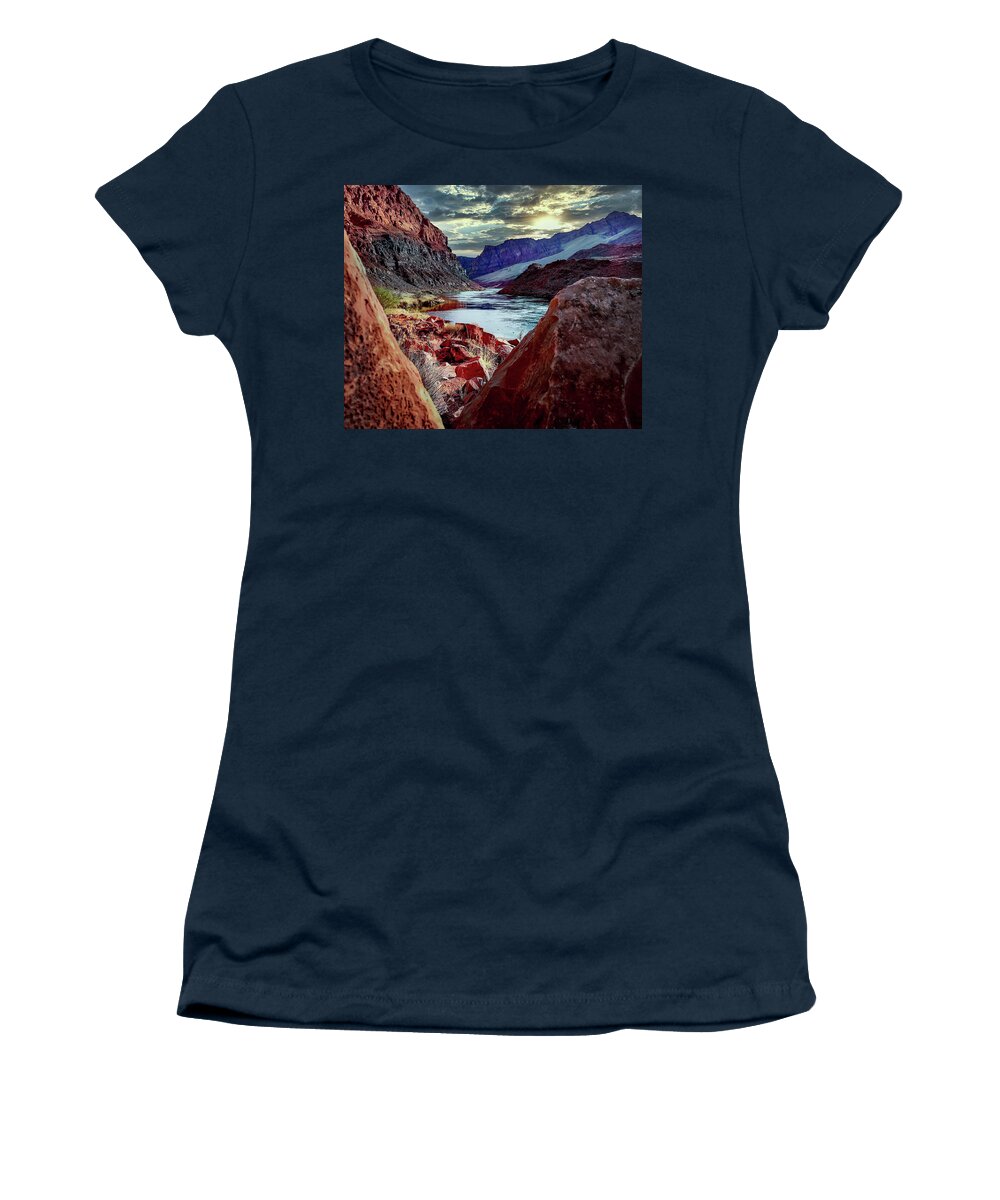 Lee's Ferry Women's T-Shirt featuring the photograph Lee's Ferry Sunrise by Bradley Morris