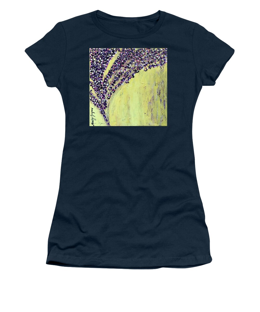 Yellow Women's T-Shirt featuring the painting L'envol by Medge Jaspan