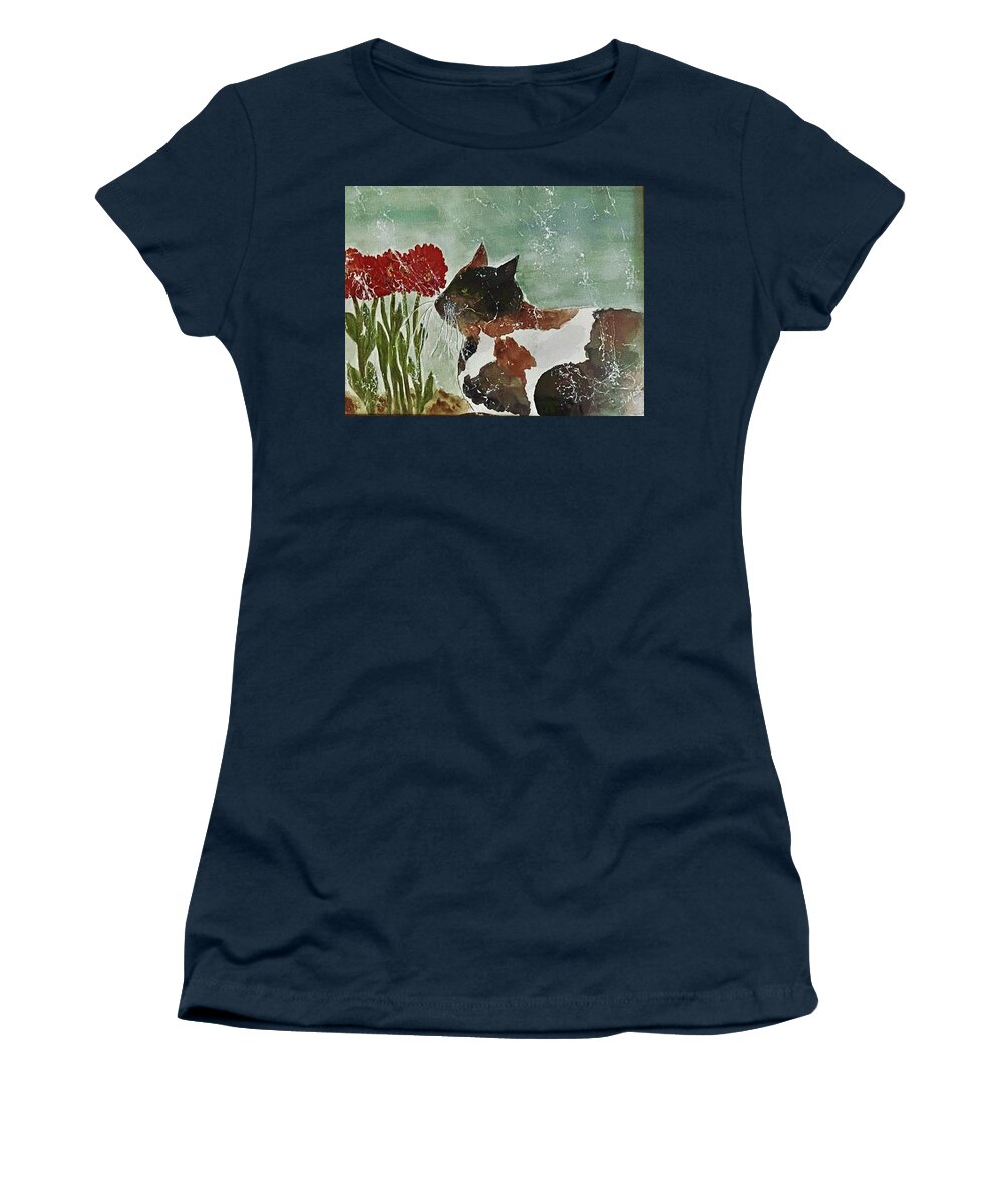 Cats Women's T-Shirt featuring the painting Life is Good by M Stuart