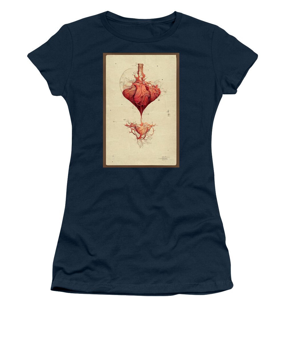 Hearts Women's T-Shirt featuring the digital art Lifeline by Nickleen Mosher