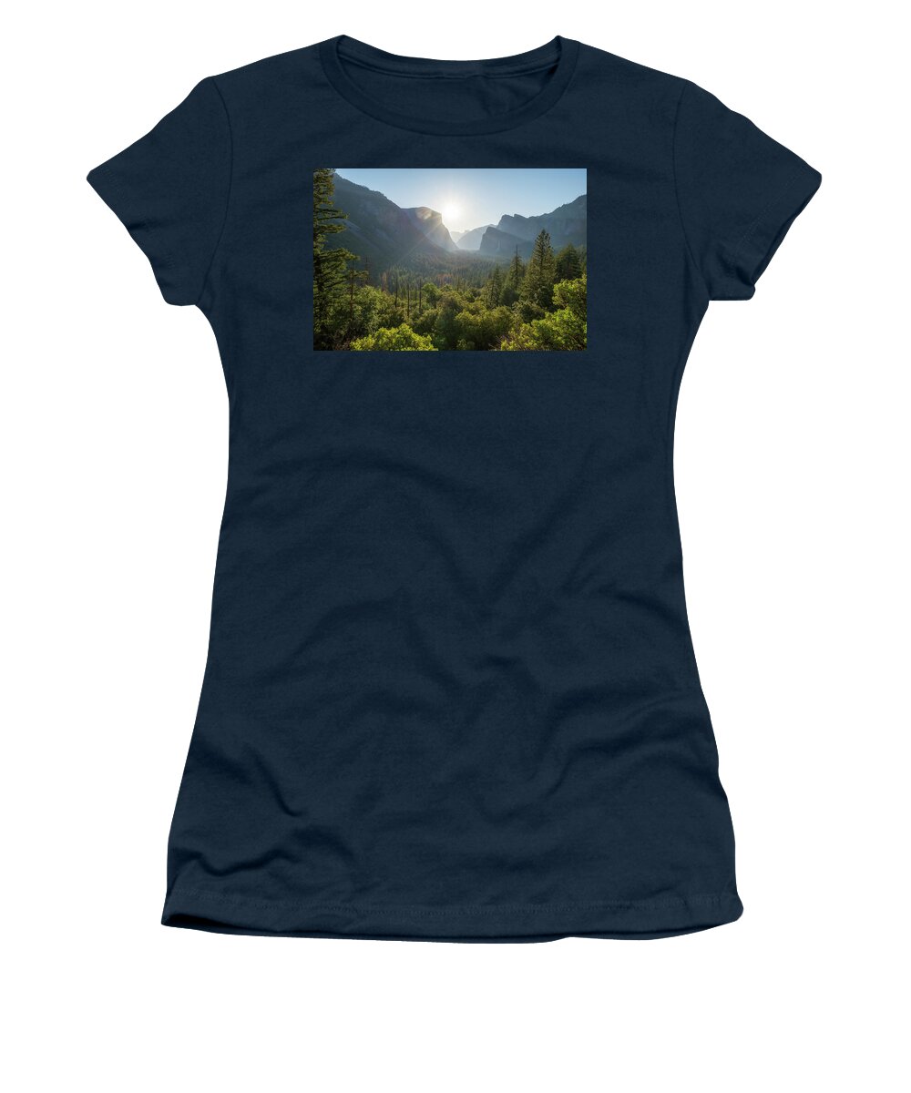 Yosemite Valley Women's T-Shirt featuring the photograph Light and Shadows Yosemite Valley #4 by Joseph S Giacalone