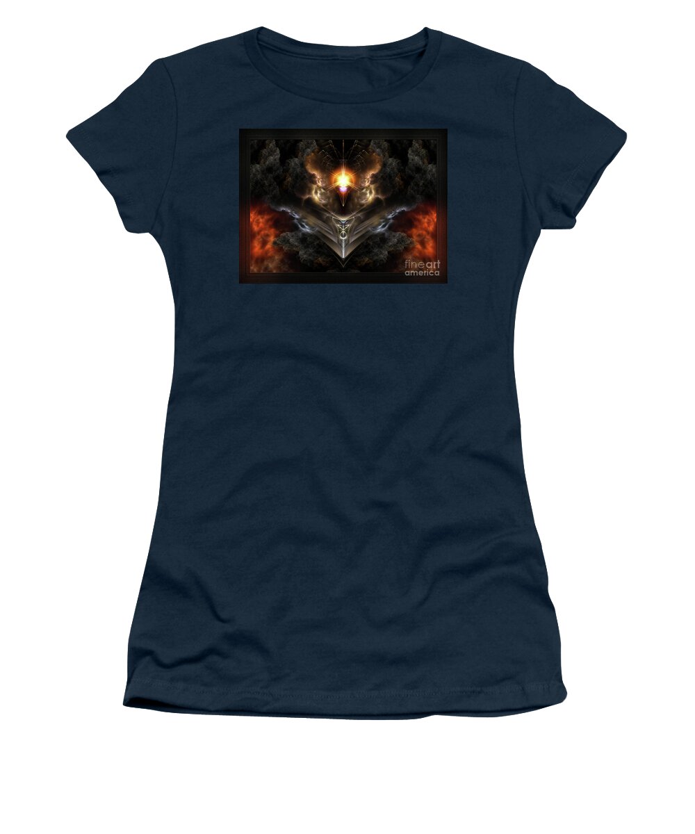 Dragons Light Women's T-Shirt featuring the digital art Light Of The Dragon Fractal Art Composition by Rolando Burbon