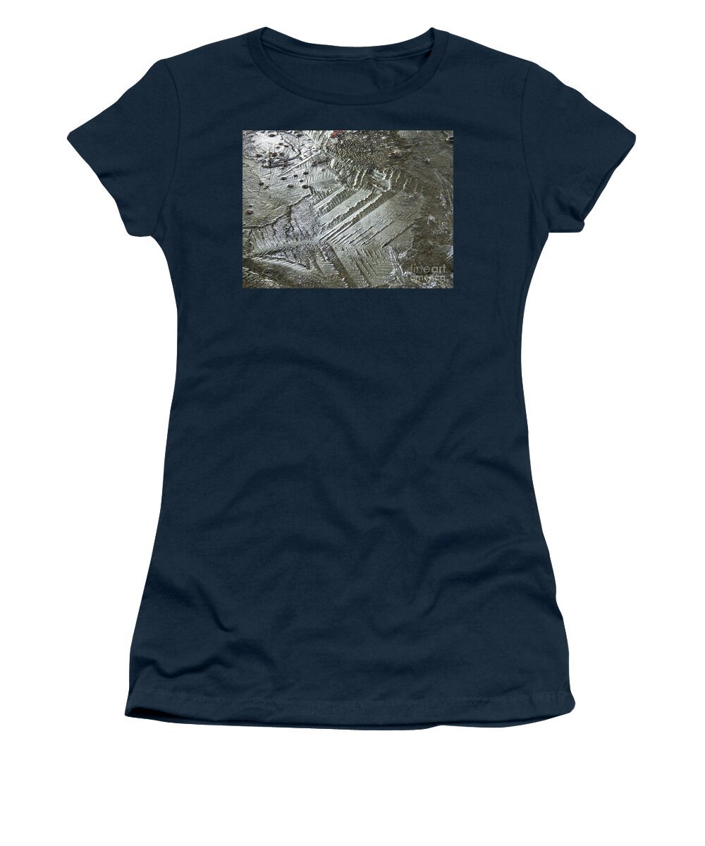 Ice Formations Women's T-Shirt featuring the photograph Light on the frozen path by Nicola Finch