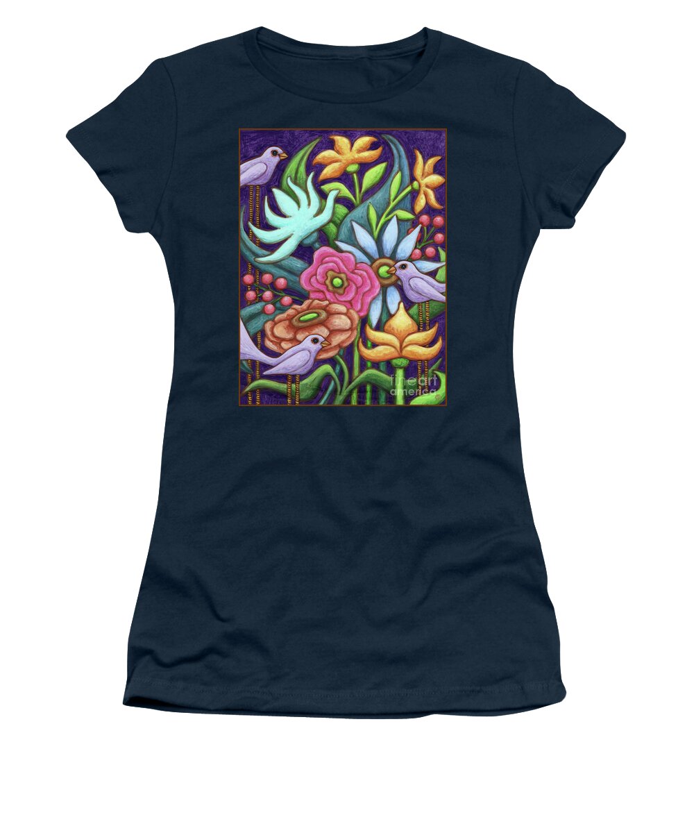 Bird Women's T-Shirt featuring the painting Lilac Luminosity by Amy E Fraser