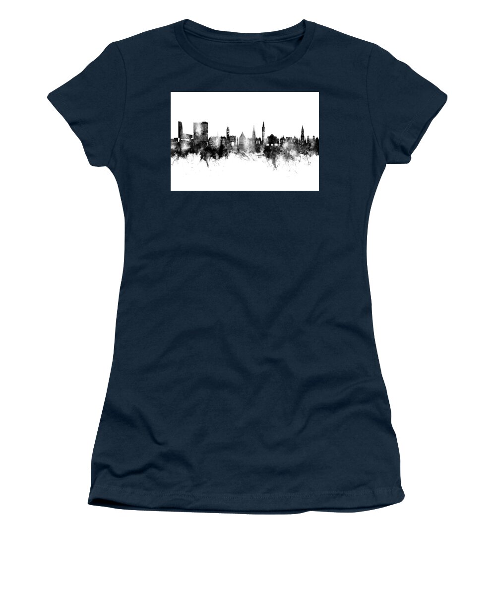 Lille Women's T-Shirt featuring the digital art Lille France Skyline #63 by Michael Tompsett