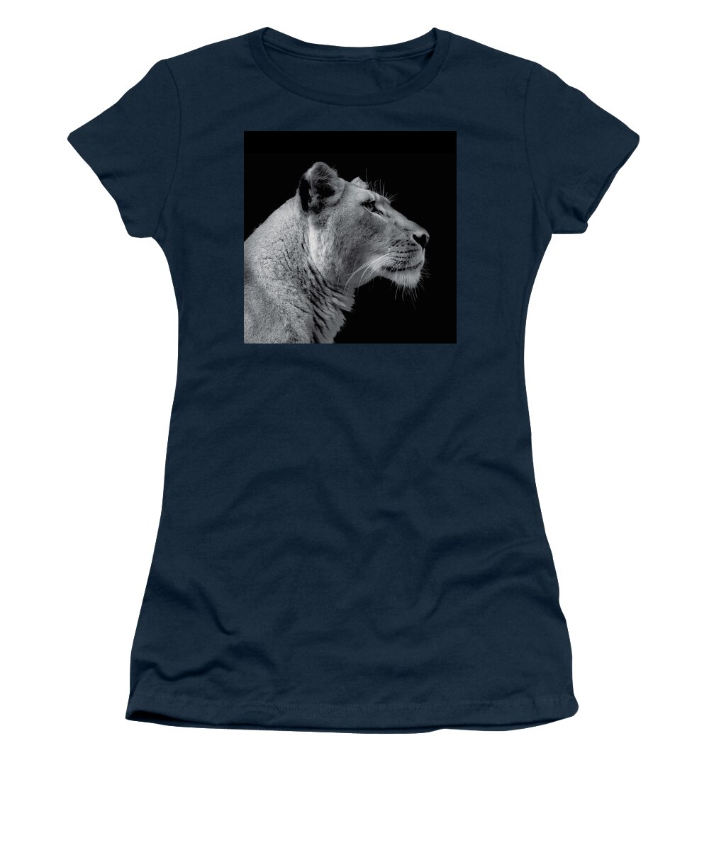 African Lion Women's T-Shirt featuring the photograph Lioness Side Portrait by Bj S