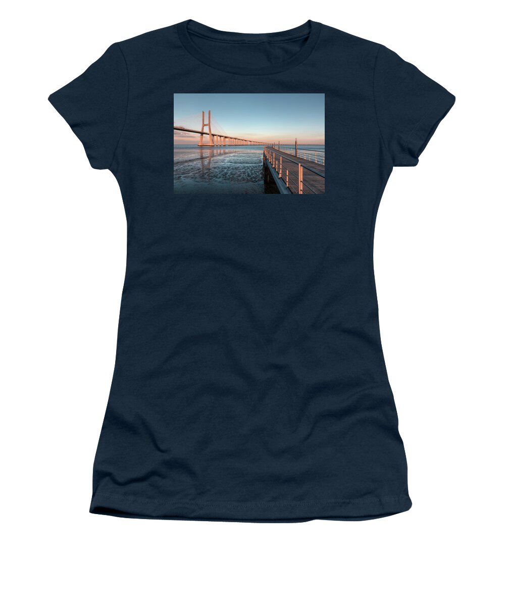 Vasco Da Gama Bridge Women's T-Shirt featuring the photograph Lisbon Bridge - Portugal by Joana Kruse