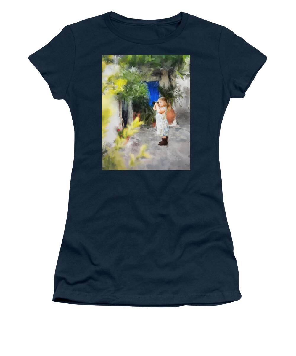 Photographer Women's T-Shirt featuring the painting Little Photographer by Gary Arnold