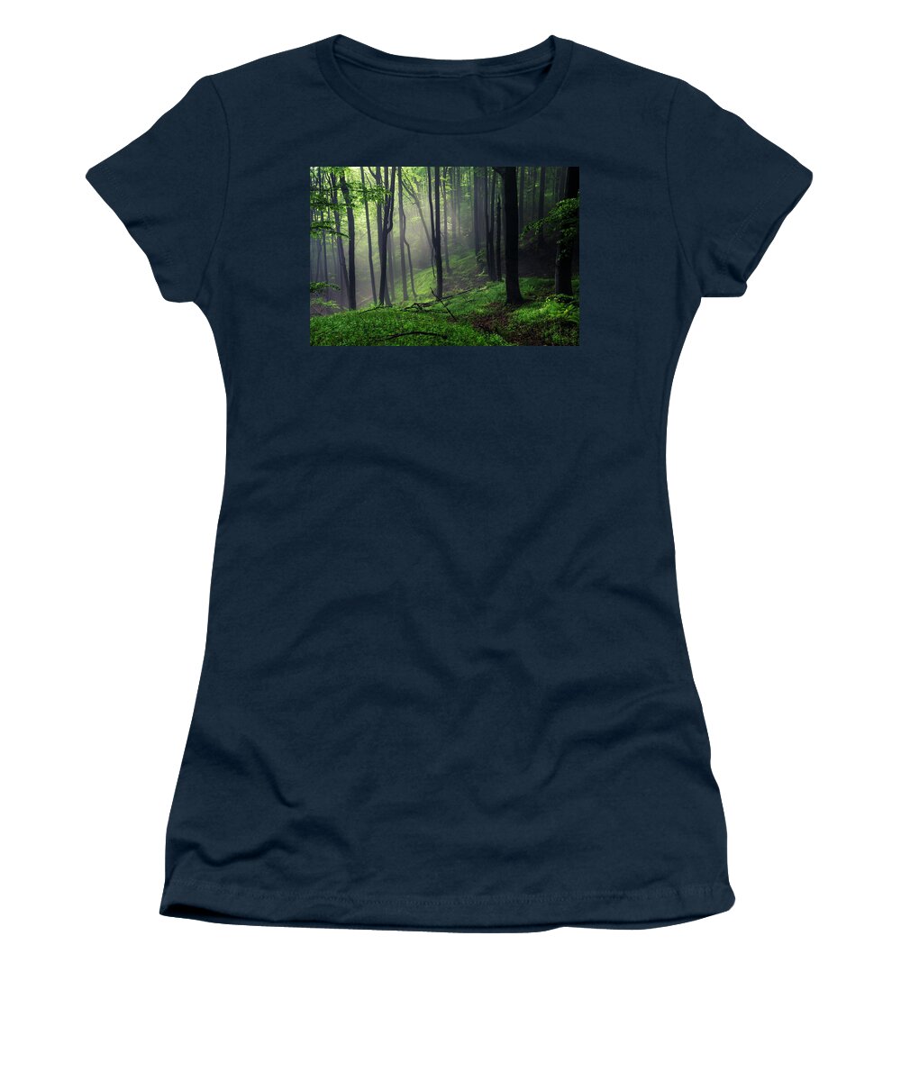Mist Women's T-Shirt featuring the photograph Living Forest by Evgeni Dinev
