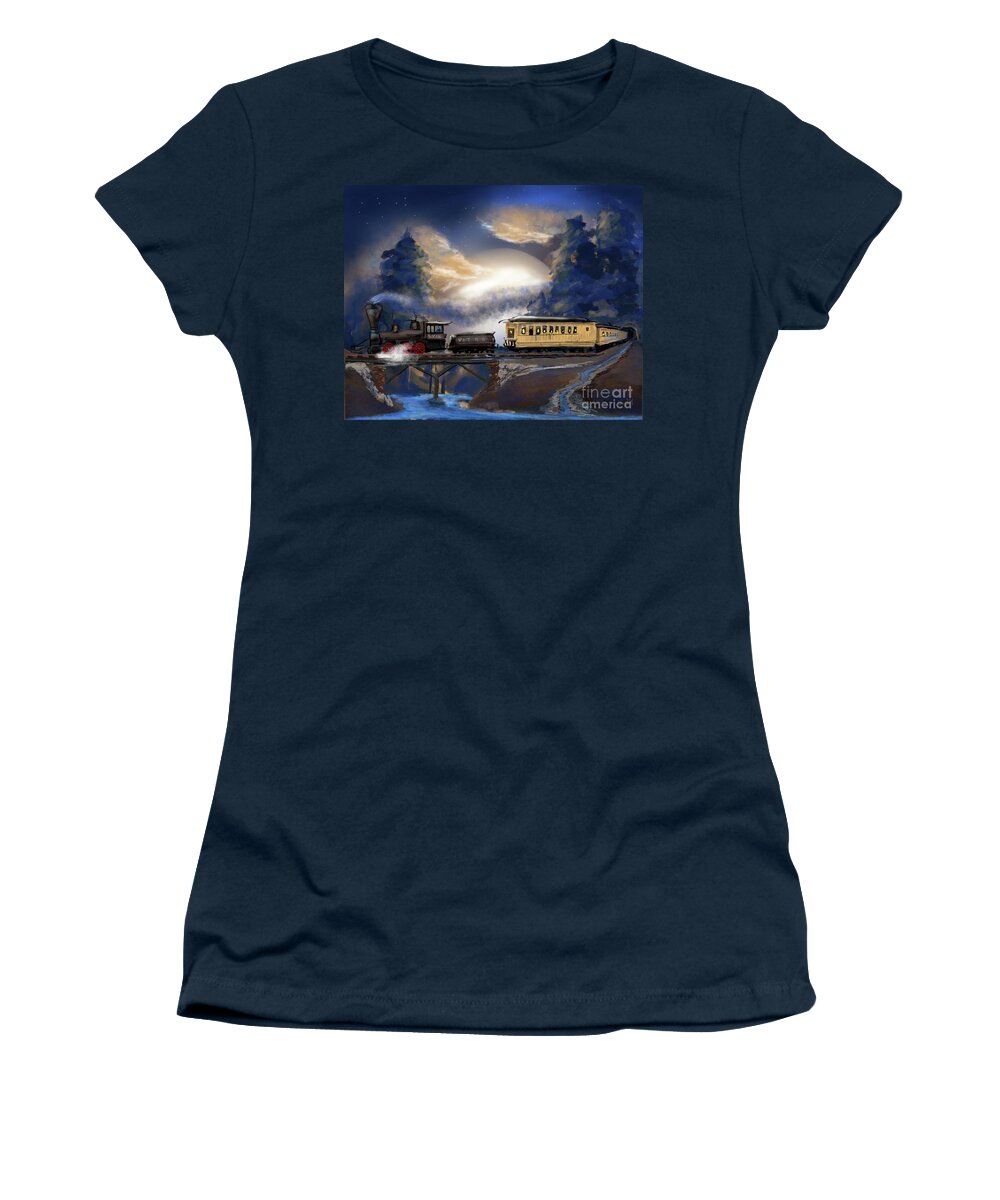 Train Women's T-Shirt featuring the digital art Locomotive Lyon II by Doug Gist