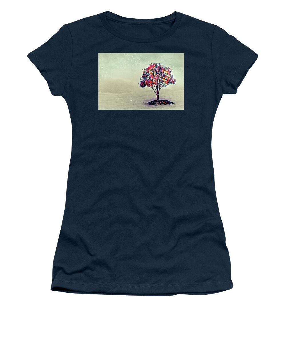 North Carolina Women's T-Shirt featuring the painting Lollypop Tree ap by Dan Carmichael