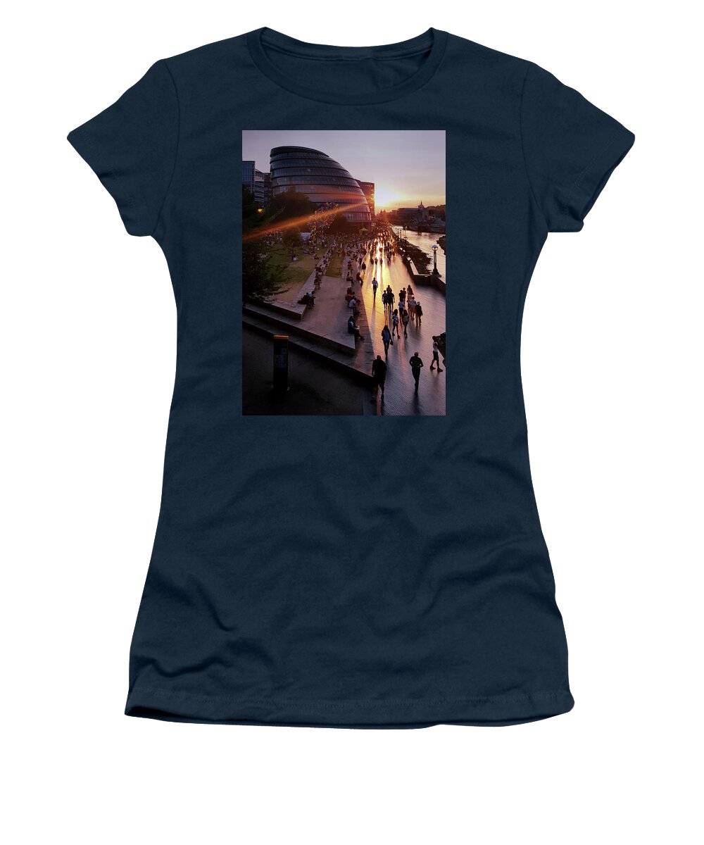 London Women's T-Shirt featuring the photograph London BrIde City Sunset by Berangere Bentz