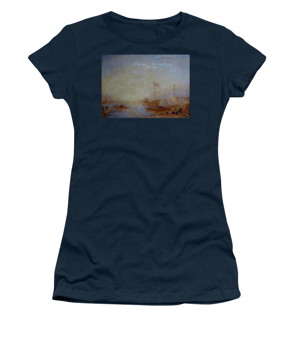 Woman Women's T-Shirt featuring the painting Longchamp Ziem Venise Bucentaure by Asar Studios by MotionAge Designs