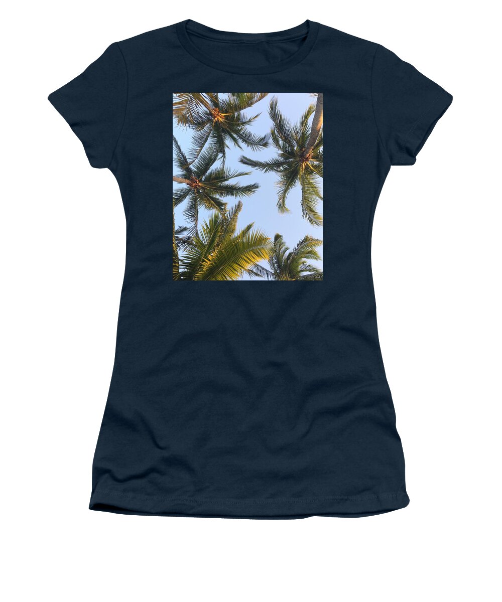 Palm Trees Women's T-Shirt featuring the photograph Looking At Palm Trees by Bettina X