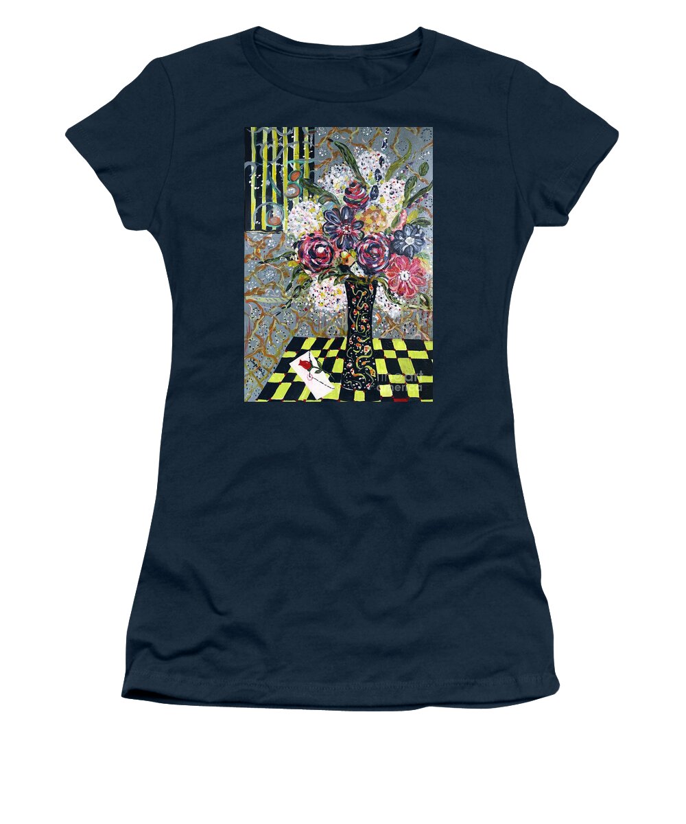 Floral Women's T-Shirt featuring the painting Love Letter by Jacqui Hawk