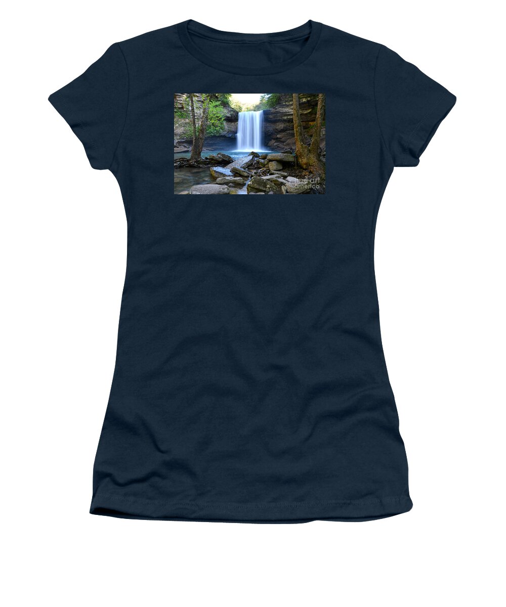 Greeter Falls Women's T-Shirt featuring the photograph Lower Greeter Falls 3 by Phil Perkins