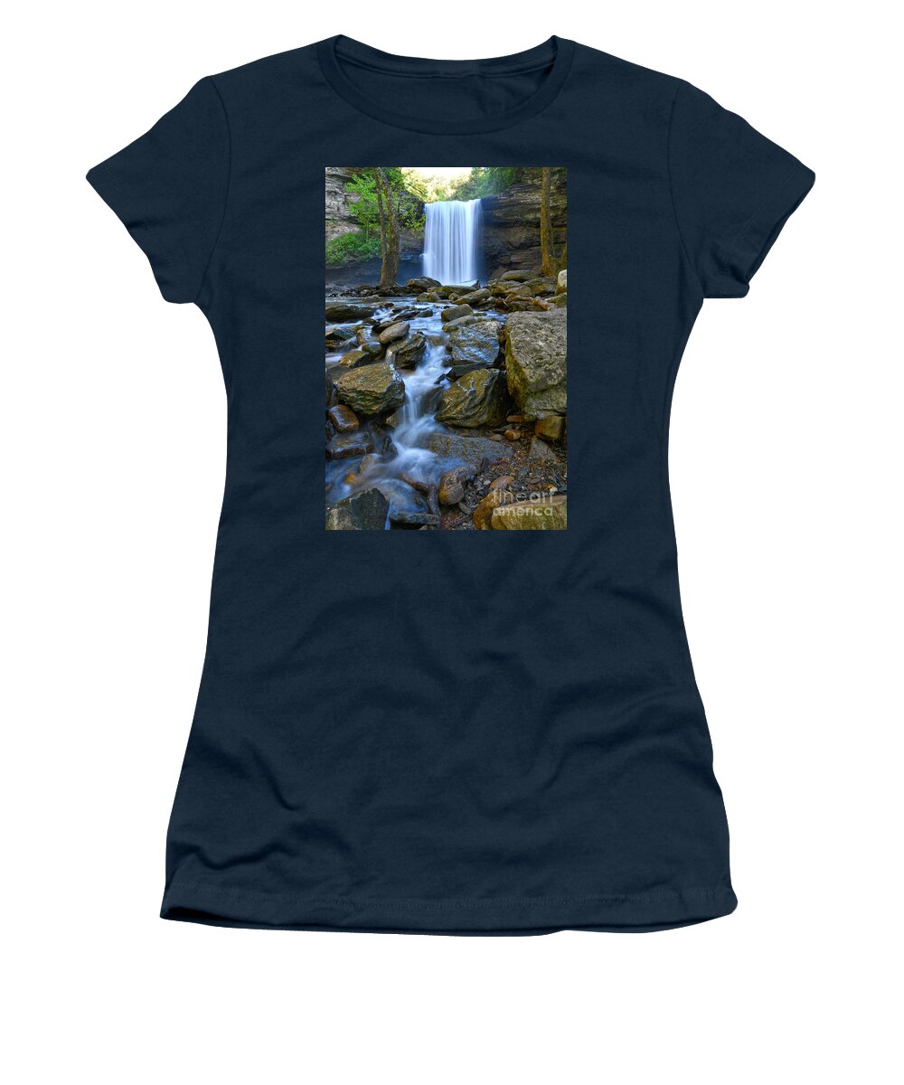 Greeter Falls Women's T-Shirt featuring the photograph Lower Greeter Falls 8 by Phil Perkins