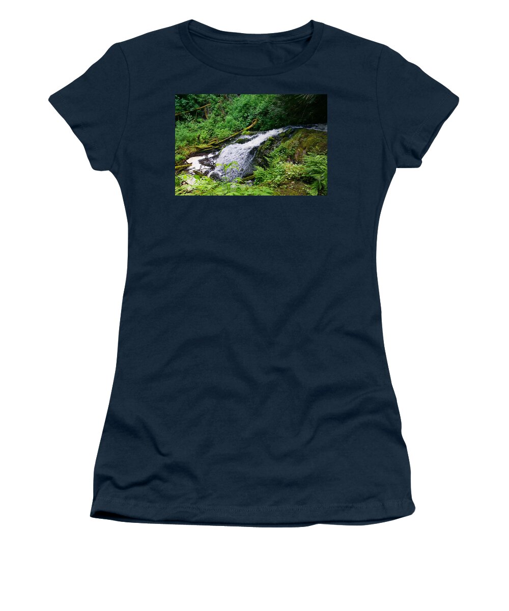 Landscape Women's T-Shirt featuring the photograph Lower Ludlow Falls by Bill TALICH
