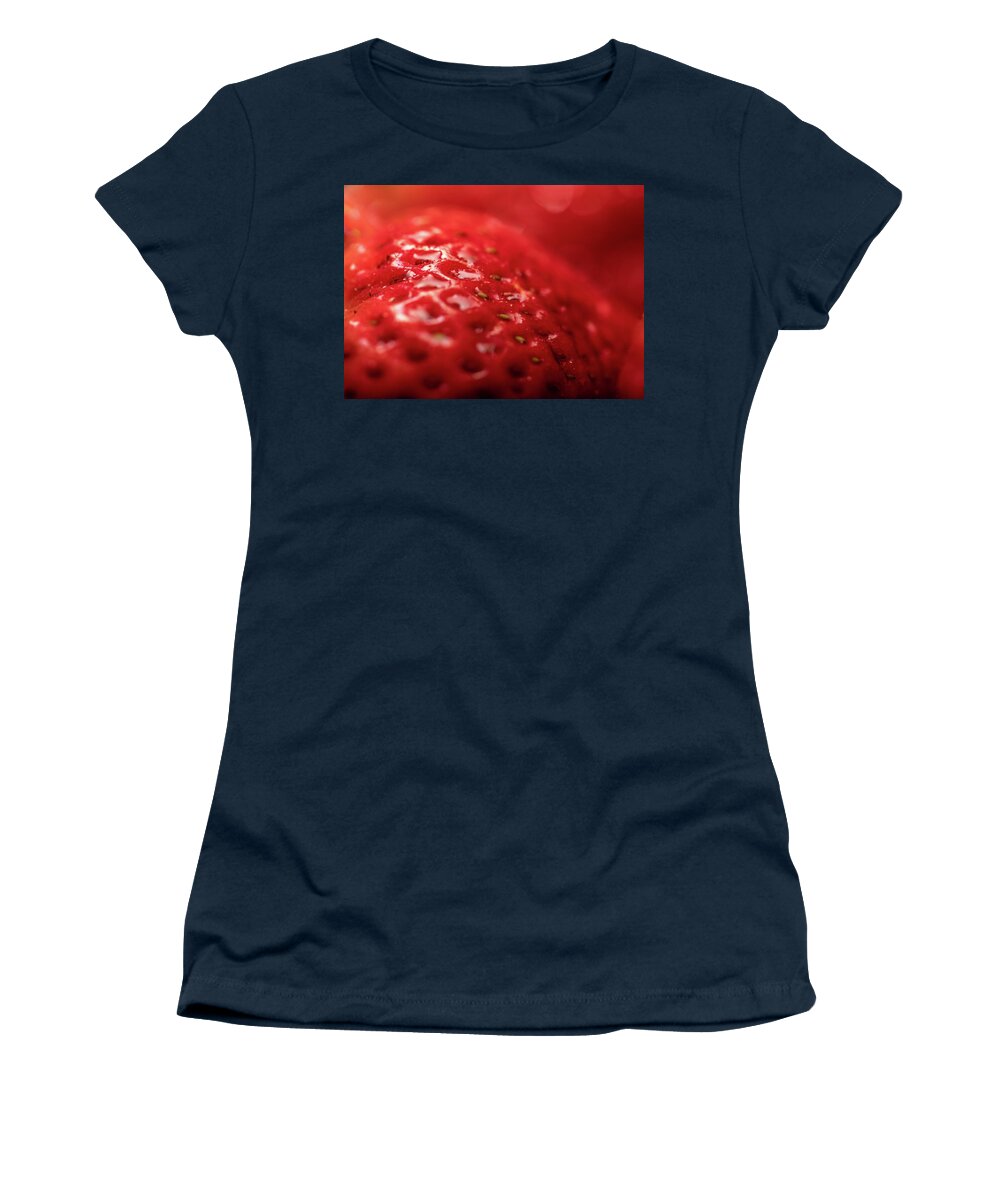 Food Women's T-Shirt featuring the photograph Macro Photography - Strawberry by Amelia Pearn