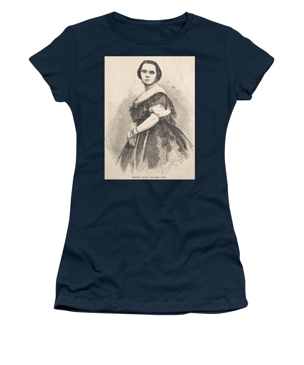 Winslow Homer Women's T-Shirt featuring the drawing Madame Laborde, the Prima Donna by Winslow Homer