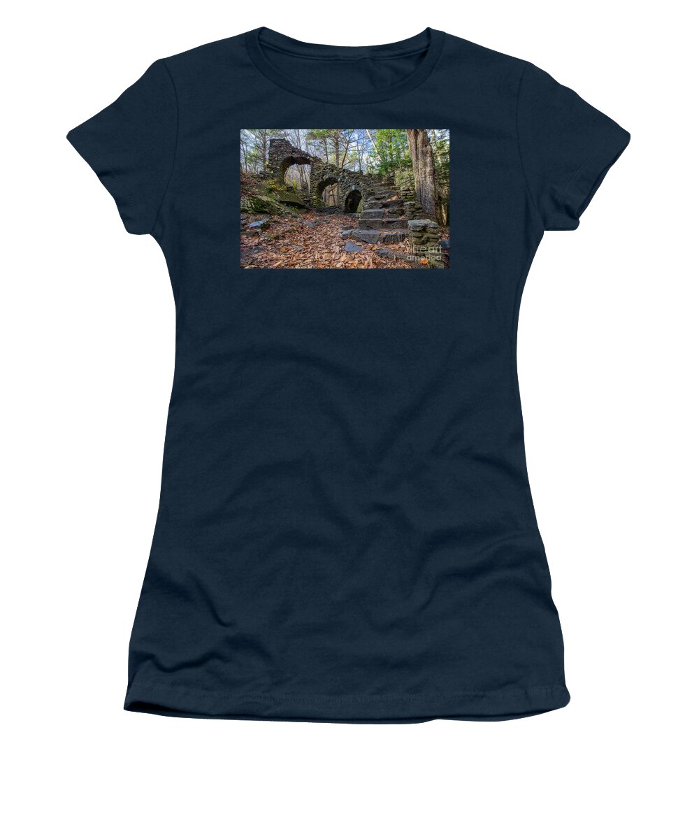 Ruins Women's T-Shirt featuring the photograph Madame Sherri's Staircase by Alice Mainville