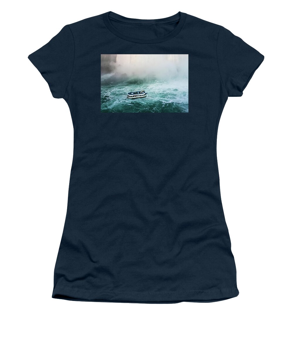 Niagara Falls Women's T-Shirt featuring the photograph Maid of the Mist - by Julie Weber