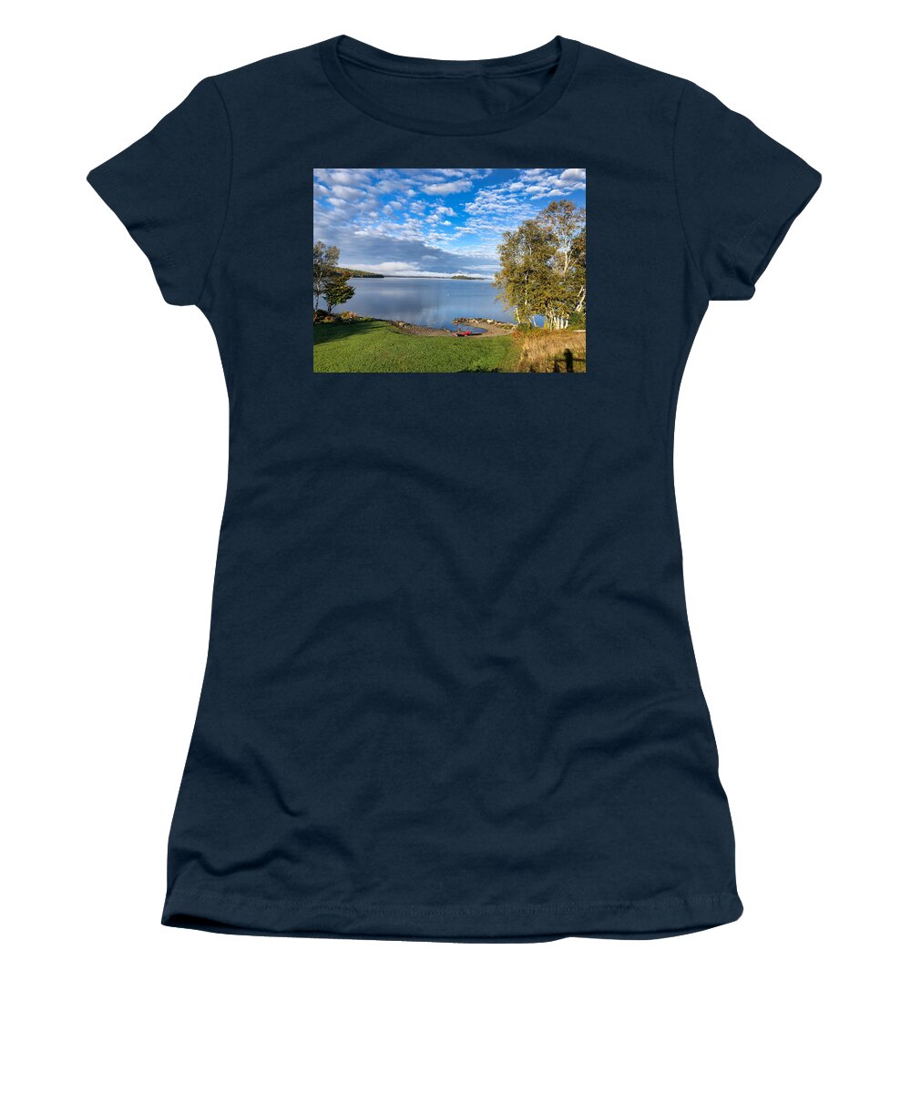 Clouds Women's T-Shirt featuring the photograph Maine Autumn Sunrise by Russel Considine