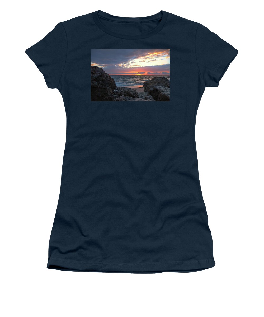 Beach Women's T-Shirt featuring the photograph Malibu Winter Sunset by Matthew DeGrushe