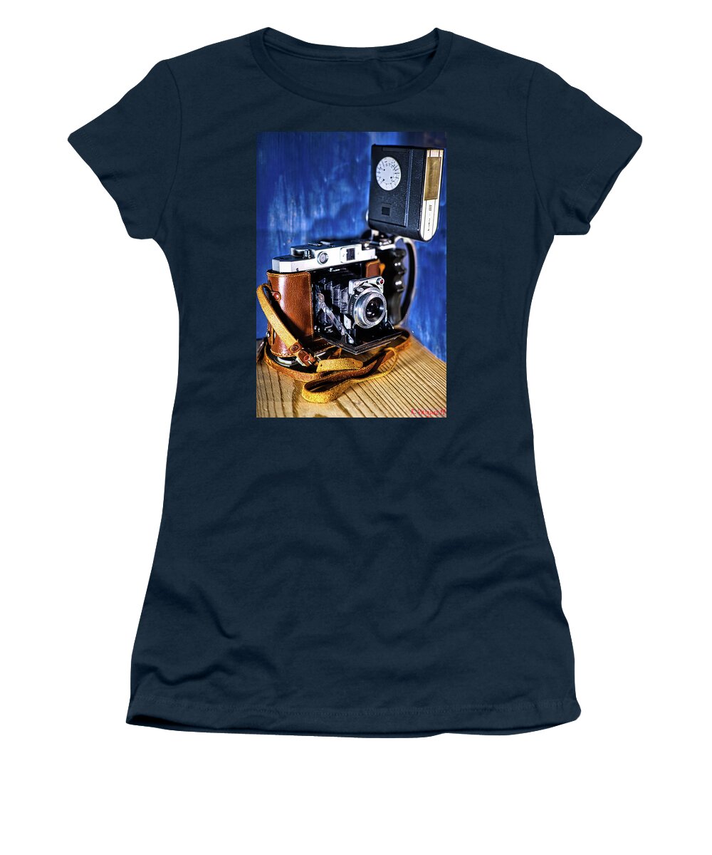 Camera Women's T-Shirt featuring the photograph Mamiya 6 1940s Crossover Camera by Rene Vasquez